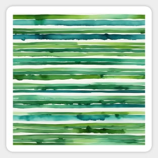 Horizontal green watercolor stripes Sticker